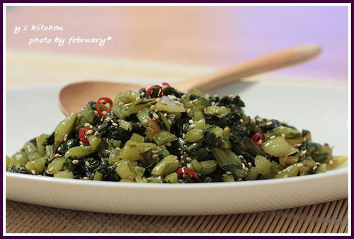 野沢菜の古漬けの油炒め－１