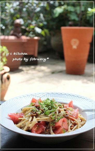 岩海苔納豆パスタ