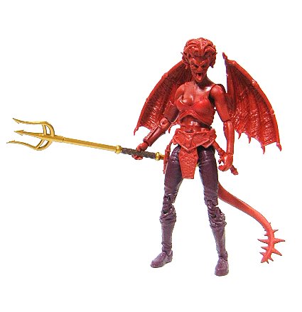 FEMALE DEMON HELLFIRE RED BLANK Boss Fight Studios 4" Inch Boxed ACTION FIGURE