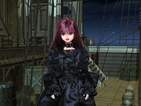 ハロウィン2015 シスターB@黒サテンゴシックドレス 船の甲板・デッキ