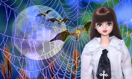 ハロウィン2023 CCX-1サヤカ@原宿系コーディネート ハロウィン・蜘蛛の巣・蝙蝠・コウモリ・満月