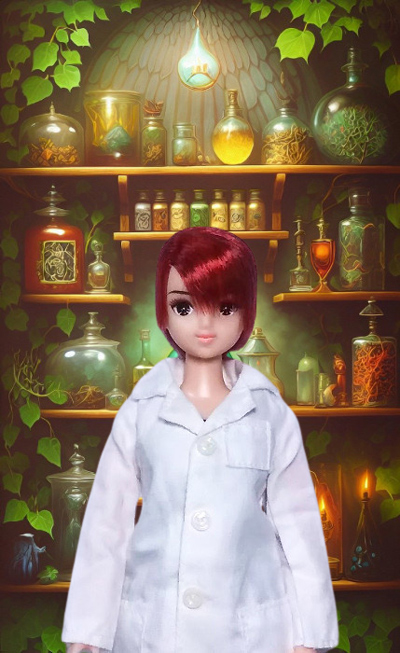 ハロウィン2023 キャスコレ20スージー@コレクターズファッション ドクター 白衣 薬・薬剤師・薬の棚