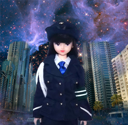 ハロウィン2023 フローラ@2002カレンダーガール 女性警察官 制服 大都市・宇宙・夜景・超高層ビル