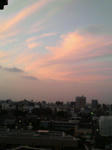 北向きの夕焼け