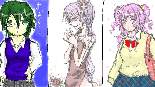ピンク!!ラベンダー!!緑!!（え