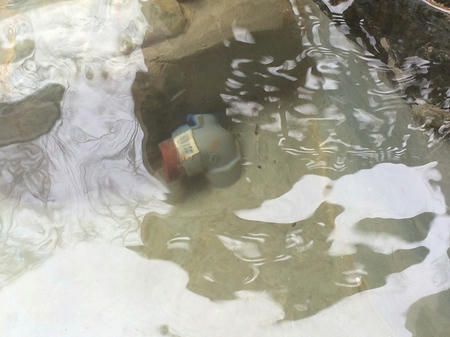 露天風呂の湯口