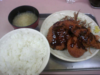 ミックスフライ定食@秋葉屋食堂