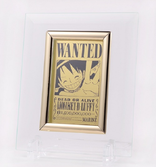 純金製ルフィの手配書カード（ガラスフレーム付き） 発売｜LOGPIECE 