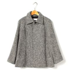Wツイード ベルスリーブコート
