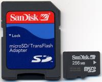 SanDisk microSDカード 256MB（アダプター付属）『SDSDQ-256』