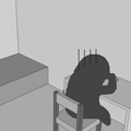 黒い生物のいる部屋
