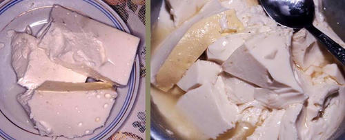 ウシの初乳を加熱、凝固したオーラグ、牛乳豆腐だ