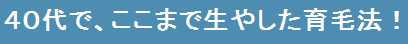 ４０代で、ここまで生やした育毛法！