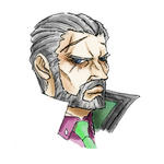 ワシ鼻＆デコに刀傷　　ゲーム中には描いてない設定ですな。外人の鼻ってカッコいいですよな