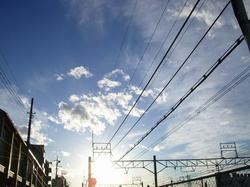 線路の上の空