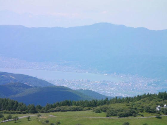 諏訪湖と諏訪盆地(自宅方向)