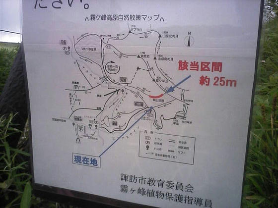 15:01 車山湿原ルートの入り口に戻りました。下山完了