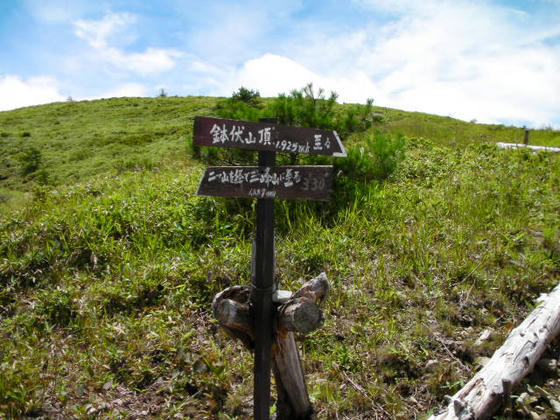 11：46　二ツ山、三峰山への分岐点。三峰へは3時間半も…