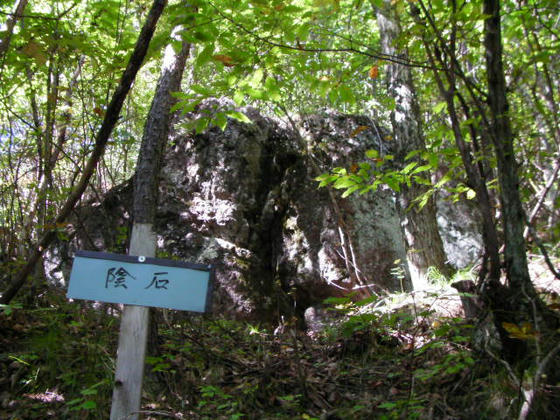 13：35　こちらのルートは岩の露出が多いです。これは陰石…女性由来の名前のようです＾＾；
