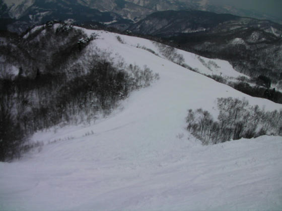 10：45　第3リフト直下の深雪コース。TOPが刺さって前転したのは言うまでも無い