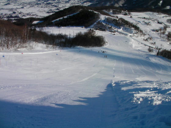 9：25　トレーニングバーン。ここも気持ちの良い粉雪バーン