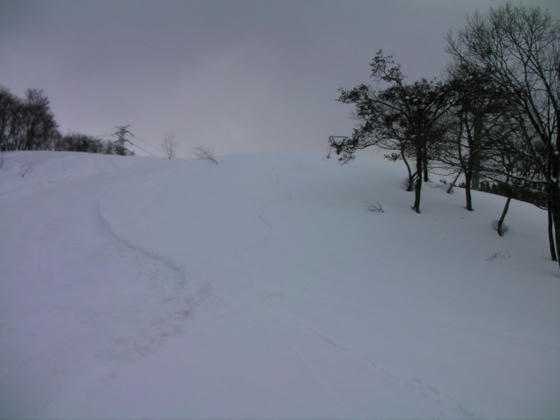 945　脇は硬くて沈まず曲がりにくい雪でした。下層の雪は汚れた感じがしました