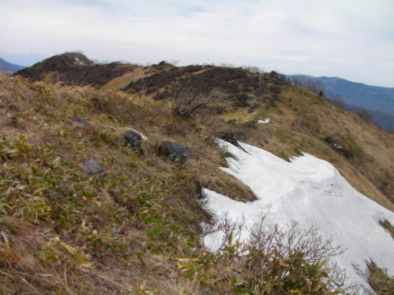 1423　北面に残る残雪と鷲ヶ峰主峰1798ｍ