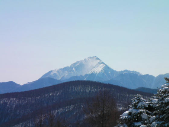 1131　雪煙の舞う甲斐駒ケ岳