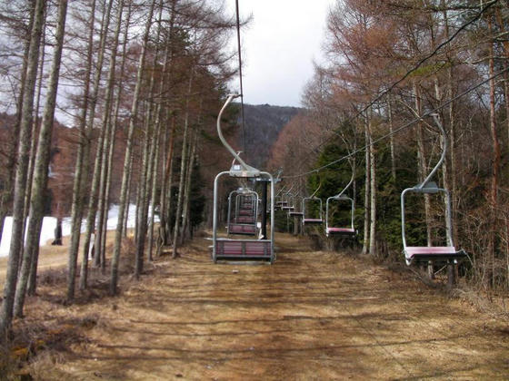 1016　センターGのペア。線下はすっかり融けていつものふじパラの風景