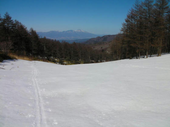 1430　振り返ると浅間山が姿を現しました