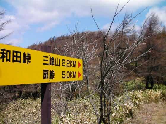 1034　三峰山2.2kmの看板