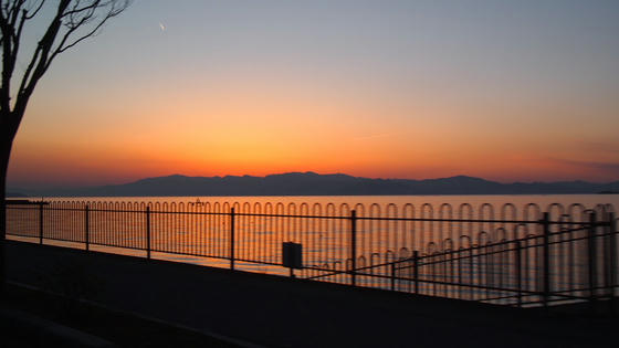 旅の最終地　琵琶湖サンセット