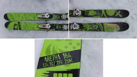 4FRNT　ARETHA 164cm　124-102-119　R=25m　フルロッカー　オールマウンテン　レディ－ス板