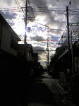 家の前の夕空