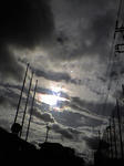 台風夕空