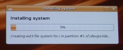 ubuntuインストール中