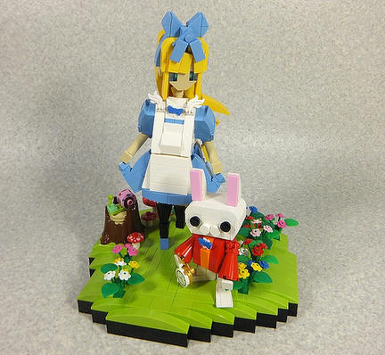 レゴのアリスとレゴの白ウサギ