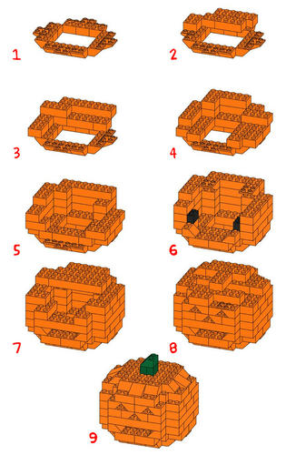LEGOでハロウィンカボチャの作り方