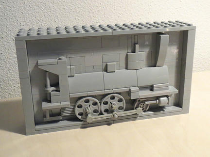 LEGOで蒸気機関車のレリーフ
