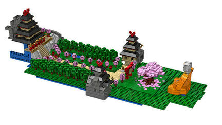 LEGOの城と鳥居と大仏と