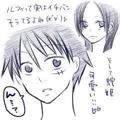 久々にワンピ描いたわー