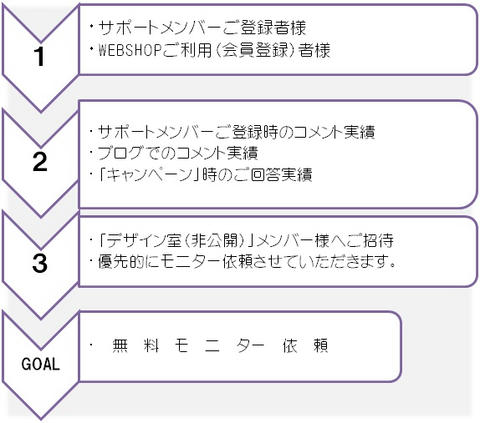 女性用,ビジネスバッグ，モニター活動,流れ