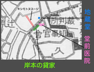 堂の前