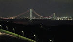 ライトアップされた明石海峡大橋