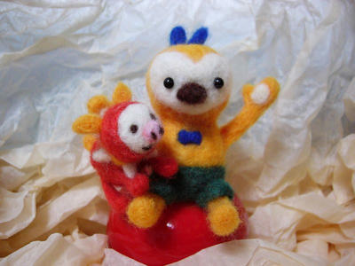 毛玉クマ＆毛玉犬