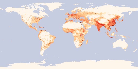 世界の人口密度