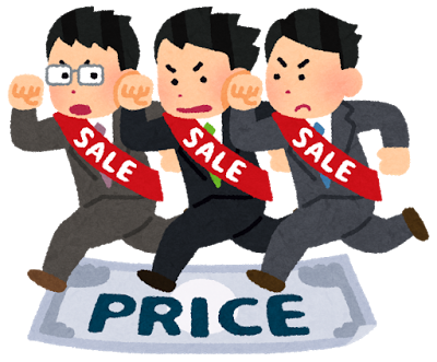 価格競争をするガス会社の営業マン