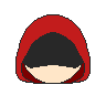 ドット絵顔グラフィック：フードを被った人物