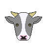 ドット絵顔グラフィック：牛