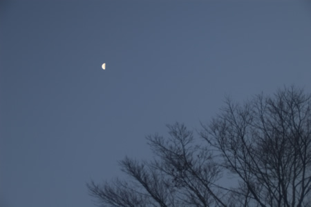 明け方の空の月